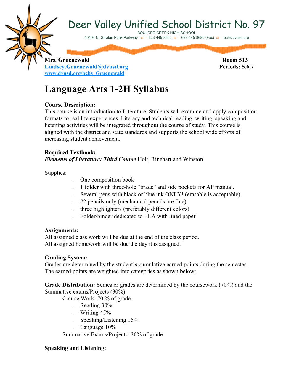 Language Arts 3-4 Syllabus