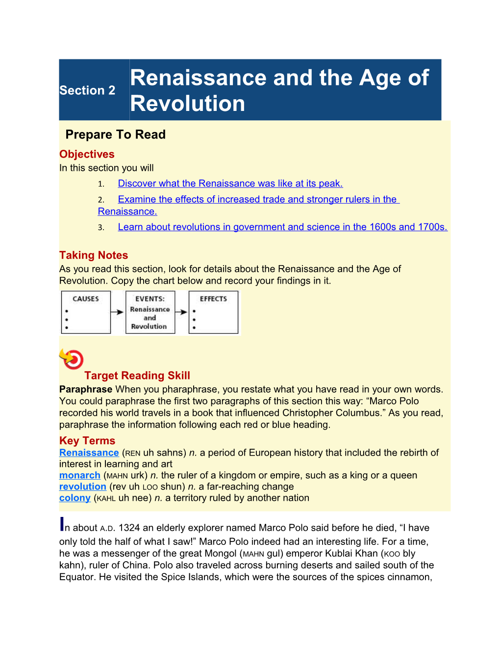 Renaissance and the Age of Revolution