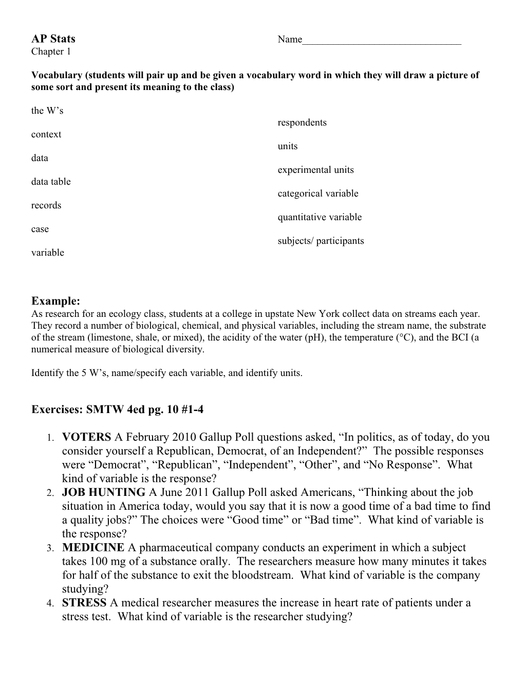 Vocabulary (Students Will Pair up and Be Given a Vocabulary Word in Which They Will Draw