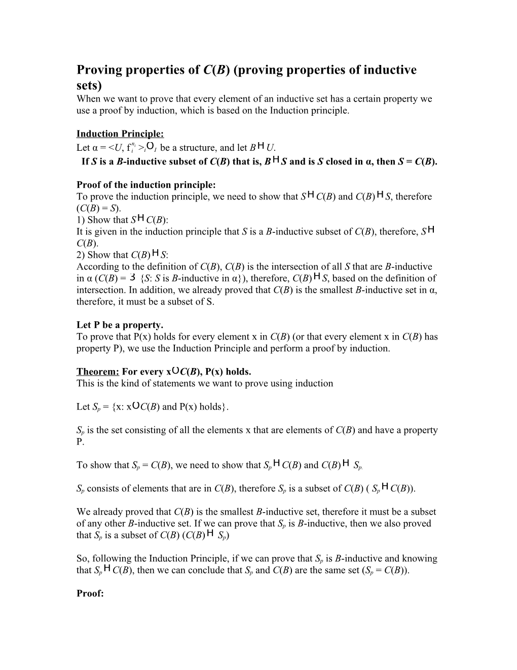 Proving Properties of C(B) (Proving Properties of Inductive Sets)