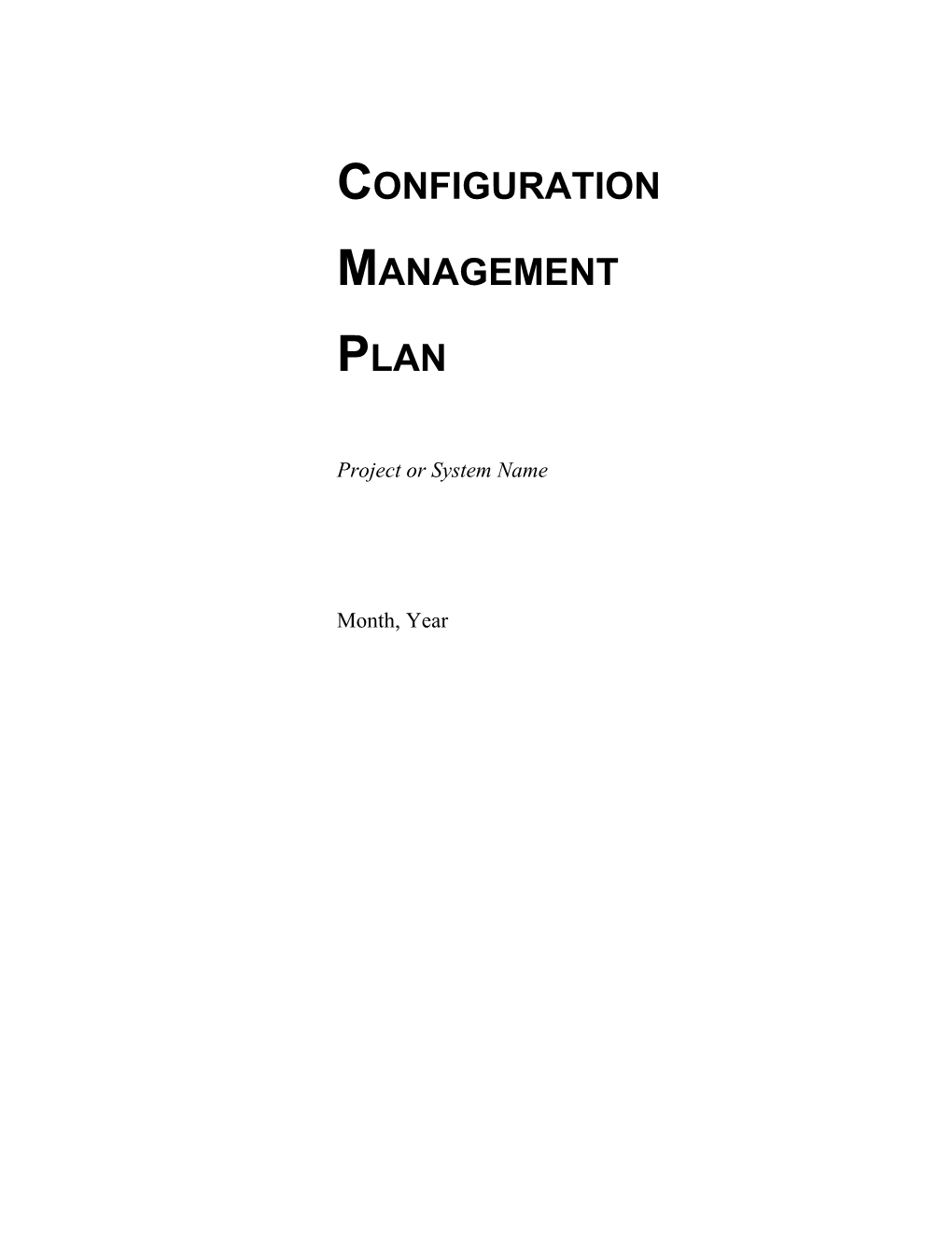 Configuration Management Plan