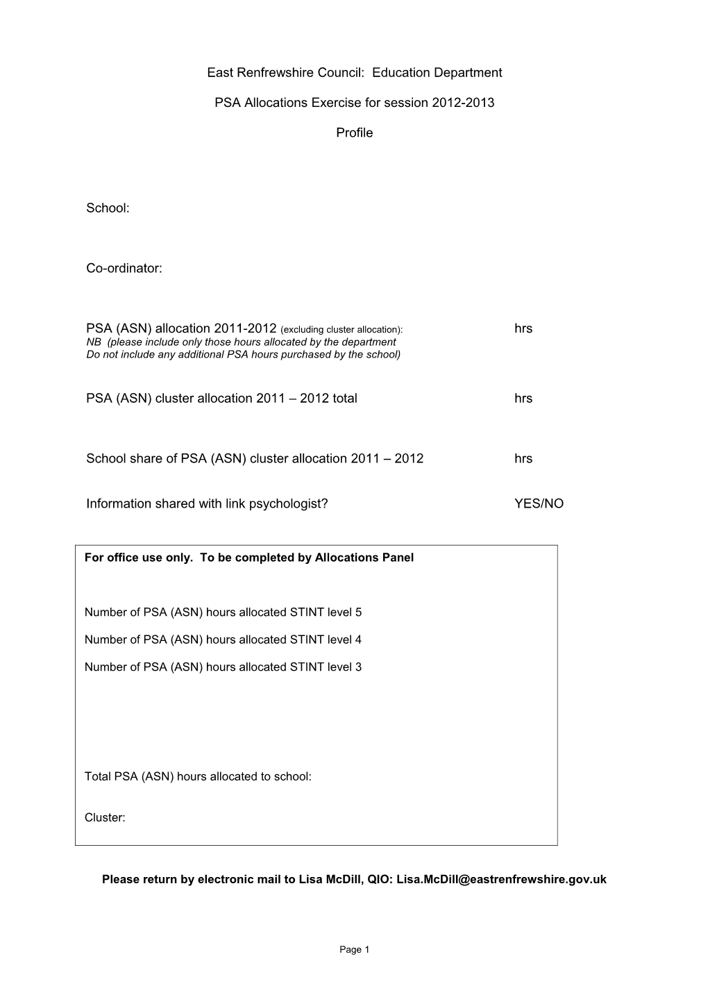 East Renfrewshire Council: Education Department