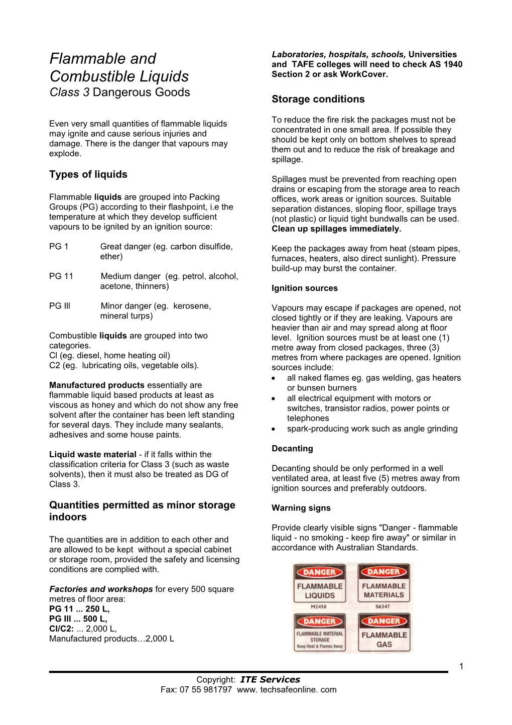 Flammable and Combustible Liquids