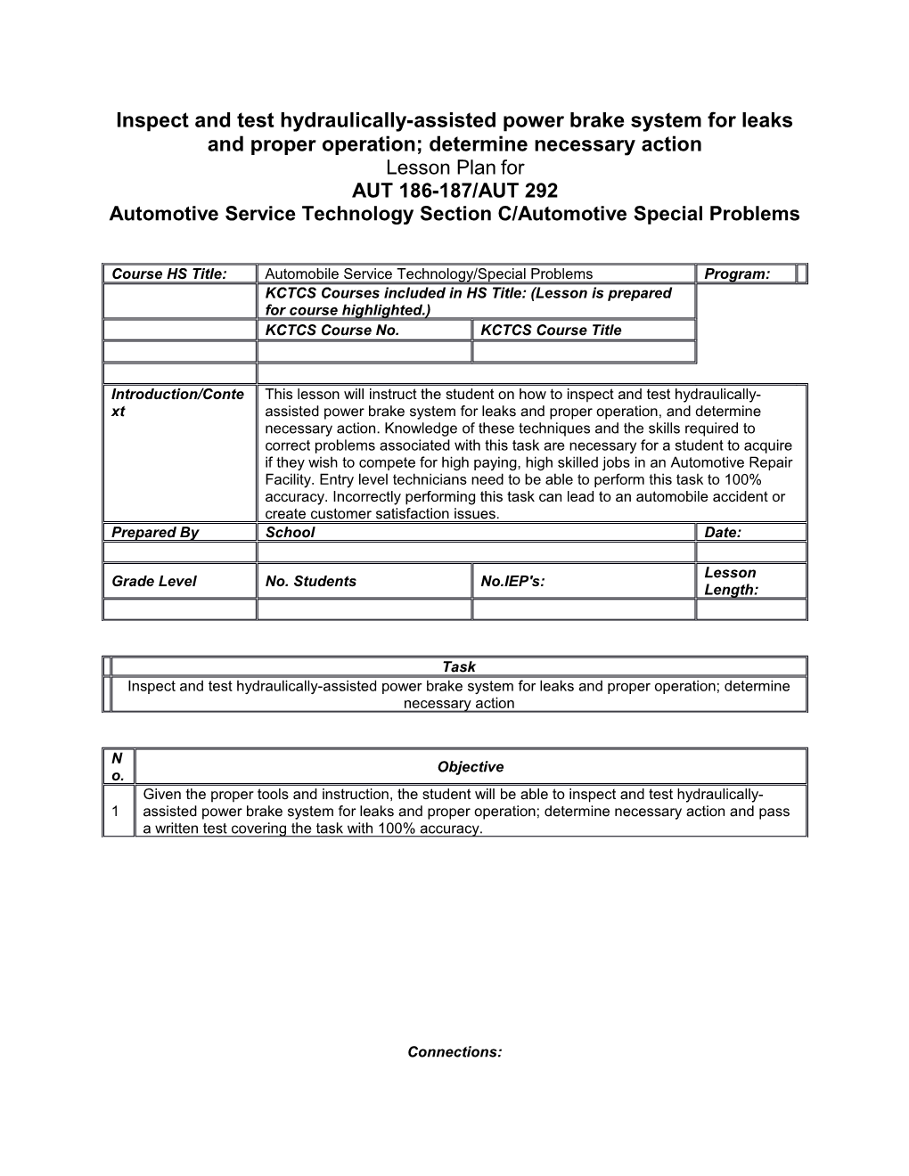 Automotive Service Technology Section C/Automotive Special Problems s2