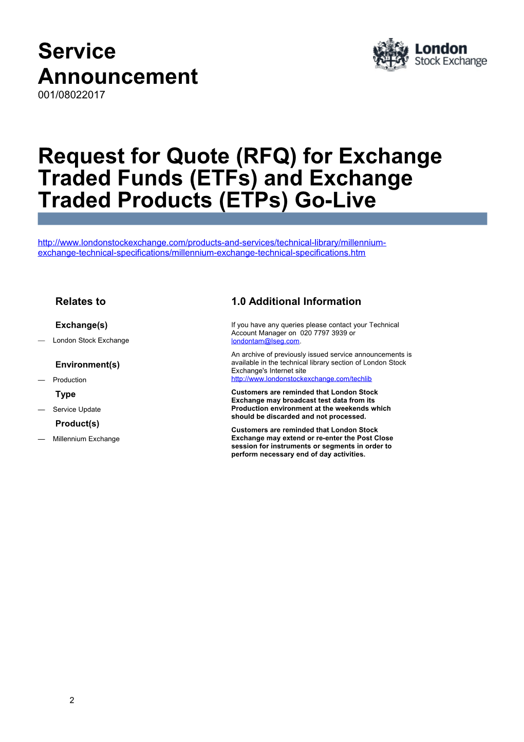 Request for Quote (RFQ) for Exchange Traded Funds (Etfs) and Exchange Traded Products (Etps)
