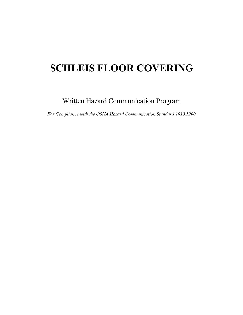 Schleis Floor Covering