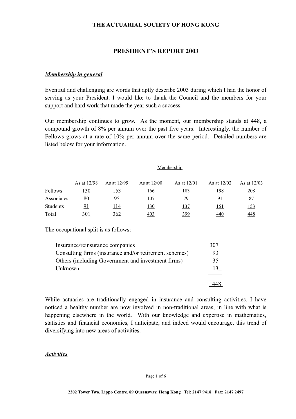 The Actuarial Society of Hong Kong s1