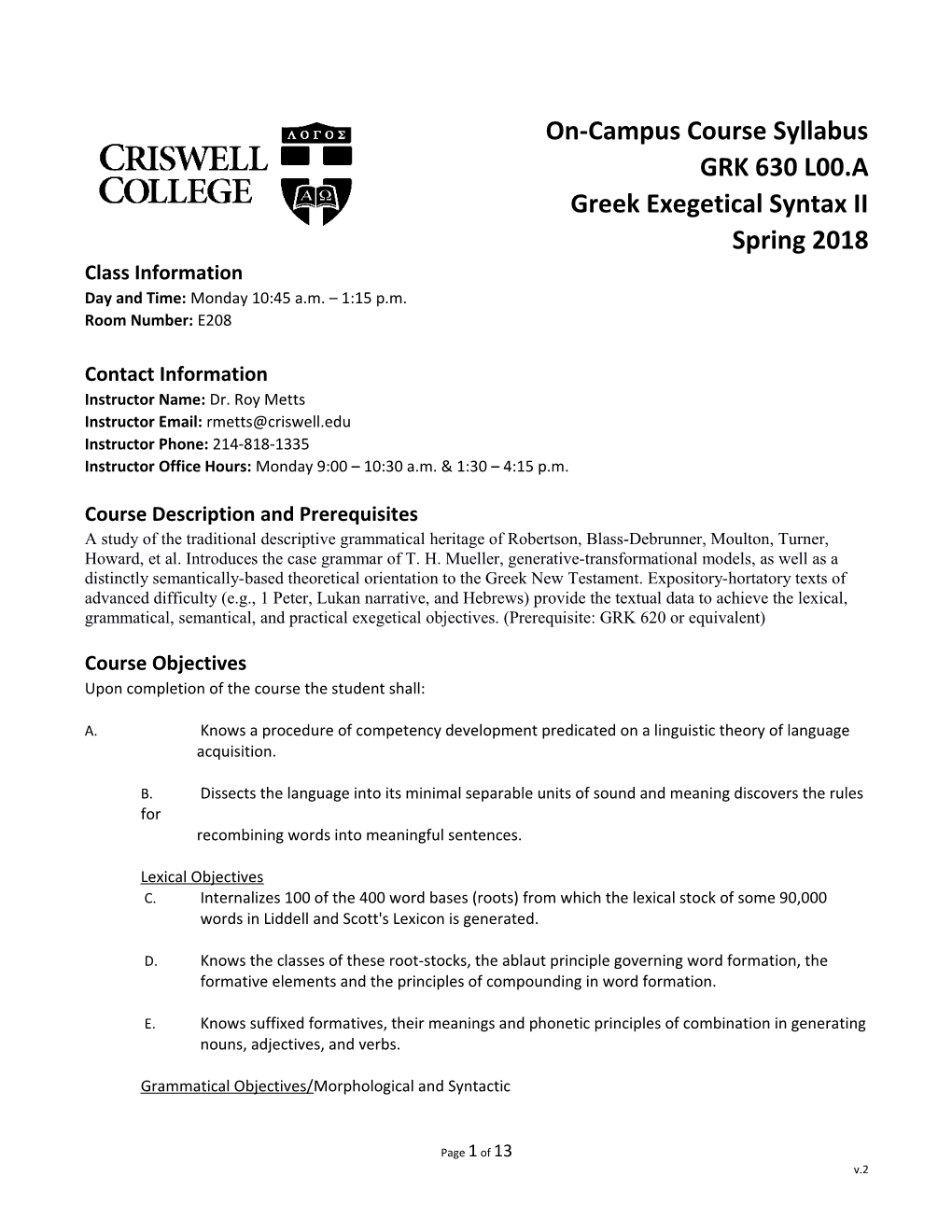 Greek Exegetical Syntax II