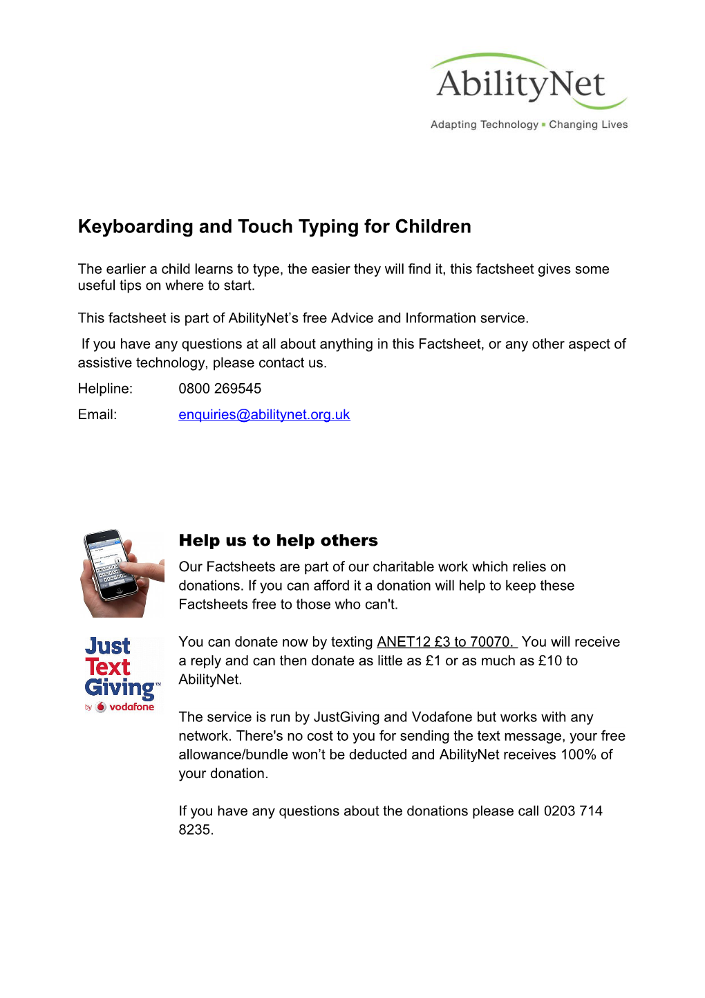Keyboarding and Touch Typing for Children
