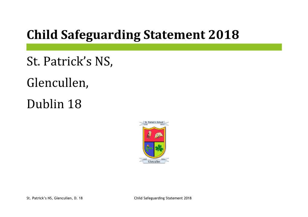 Child Safeguarding Statement 2018