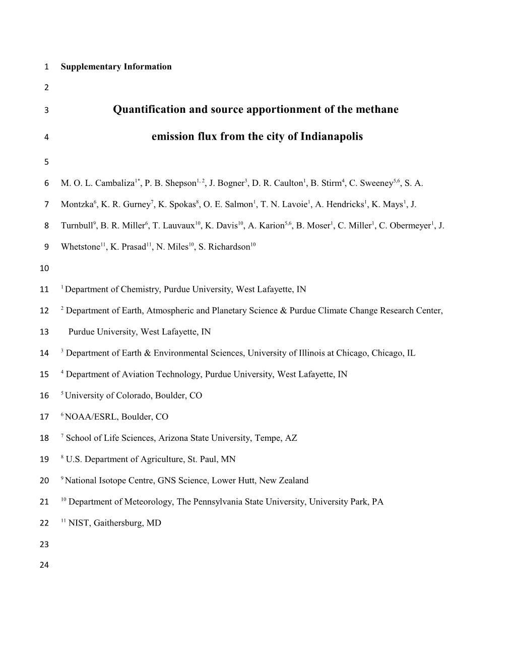 Quantification and Source Apportionment of the Methane