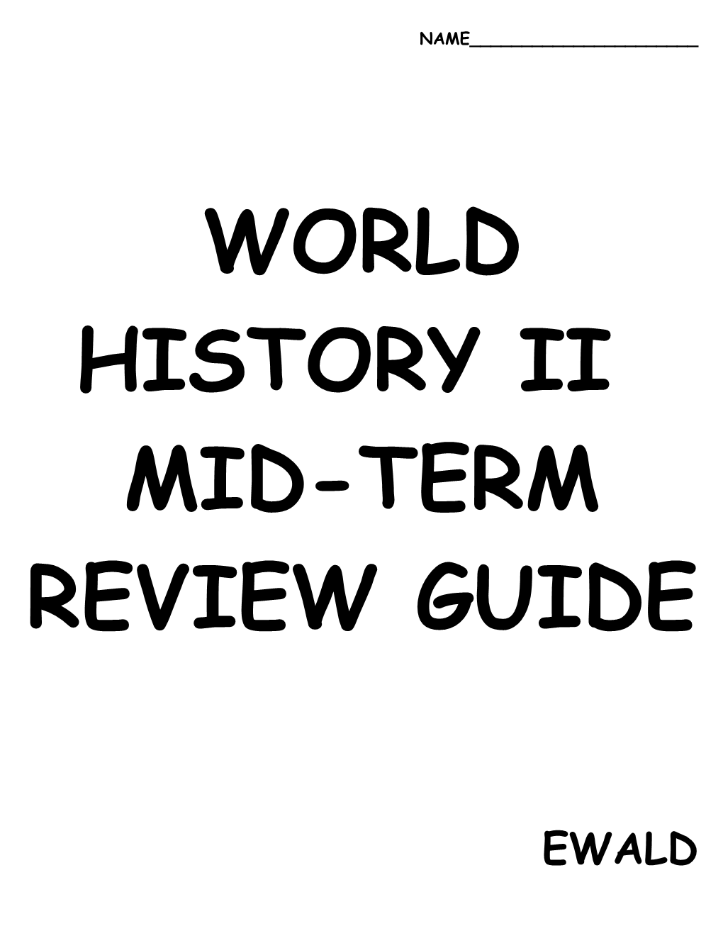 World Ii Semester Review Guide