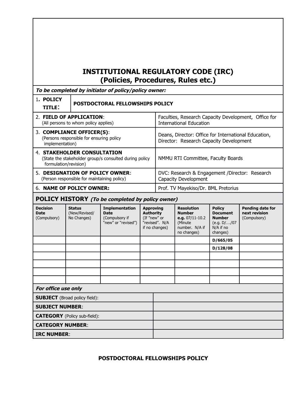 Postgraduate Funding Model