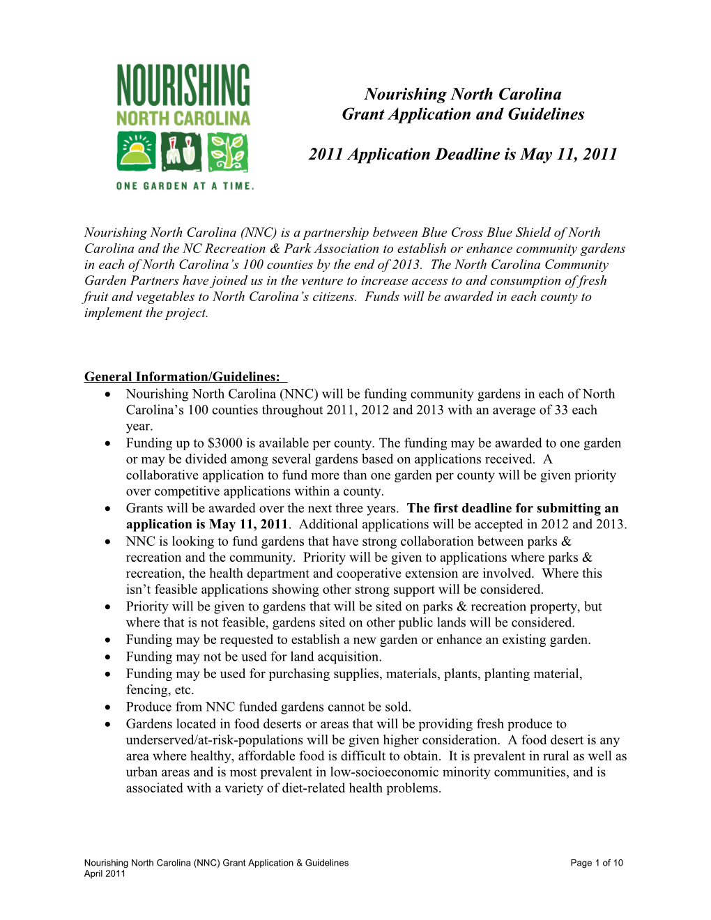 Nourishing NC Grant Application and Guidelines s4