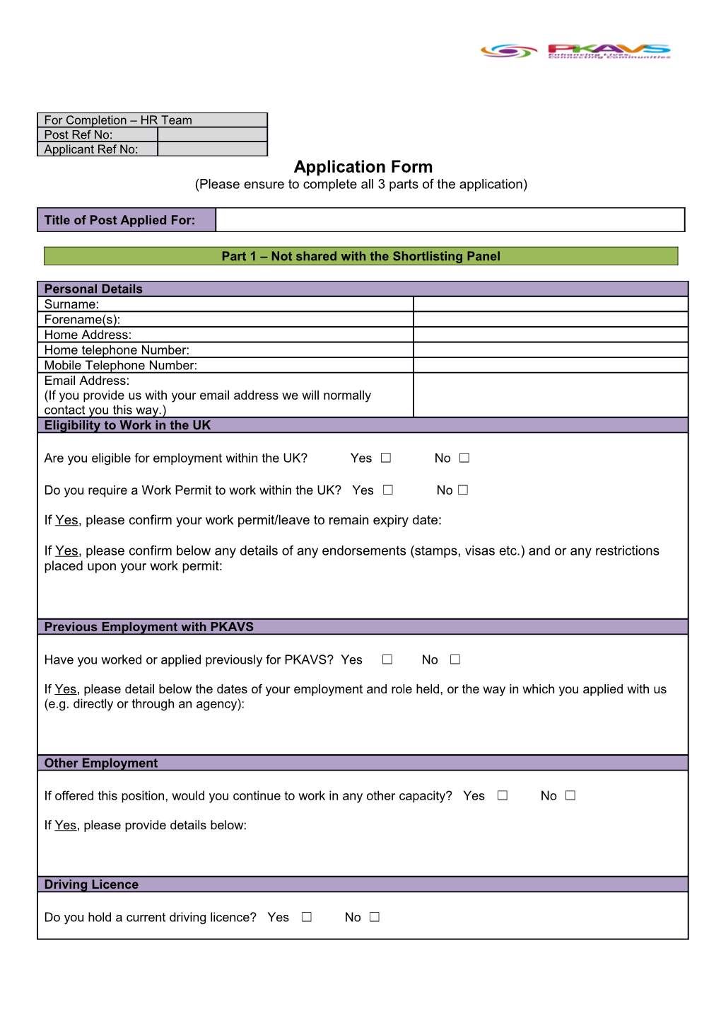 Part 1 Not Shared with the Shortlisting Panel