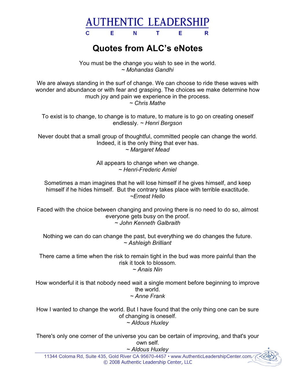 Quotes from ALC S Enotes