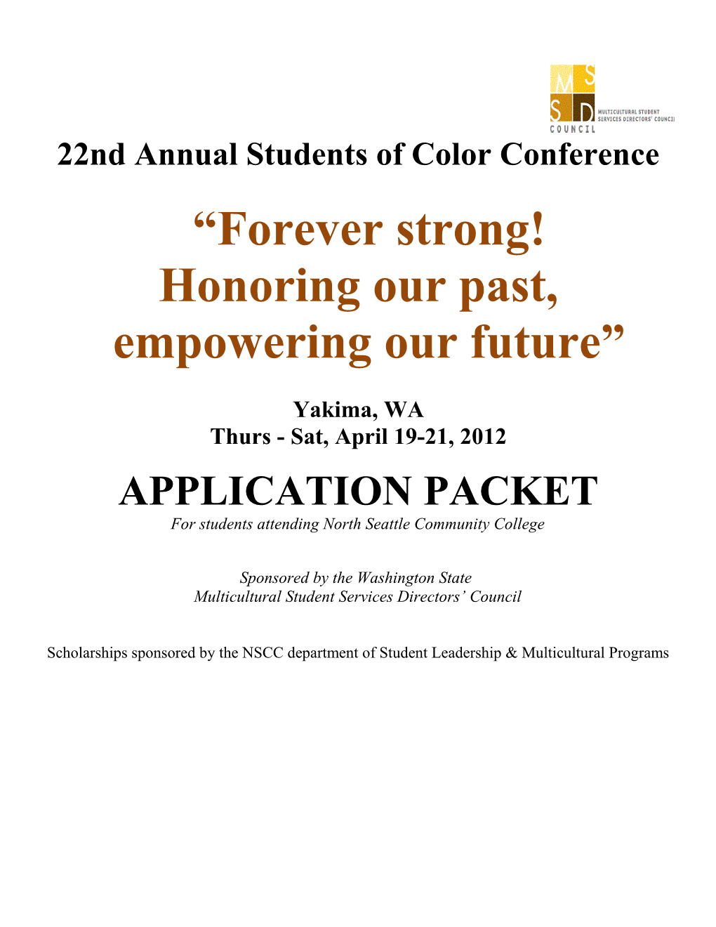 22Nd Annual Students of Color Conference