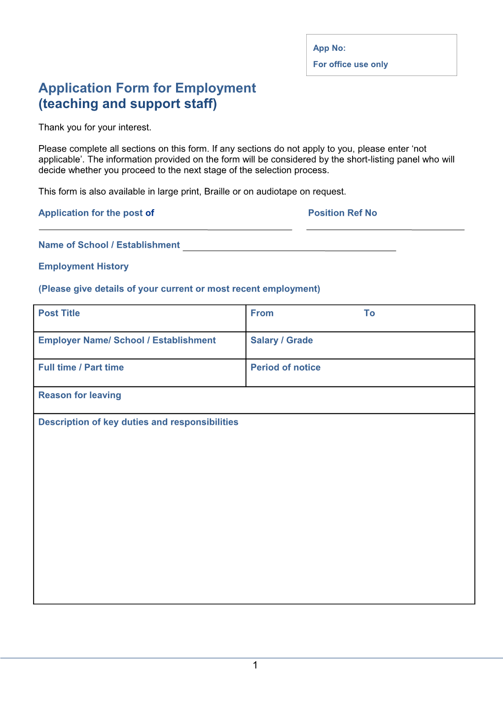Application Form for Employment s2