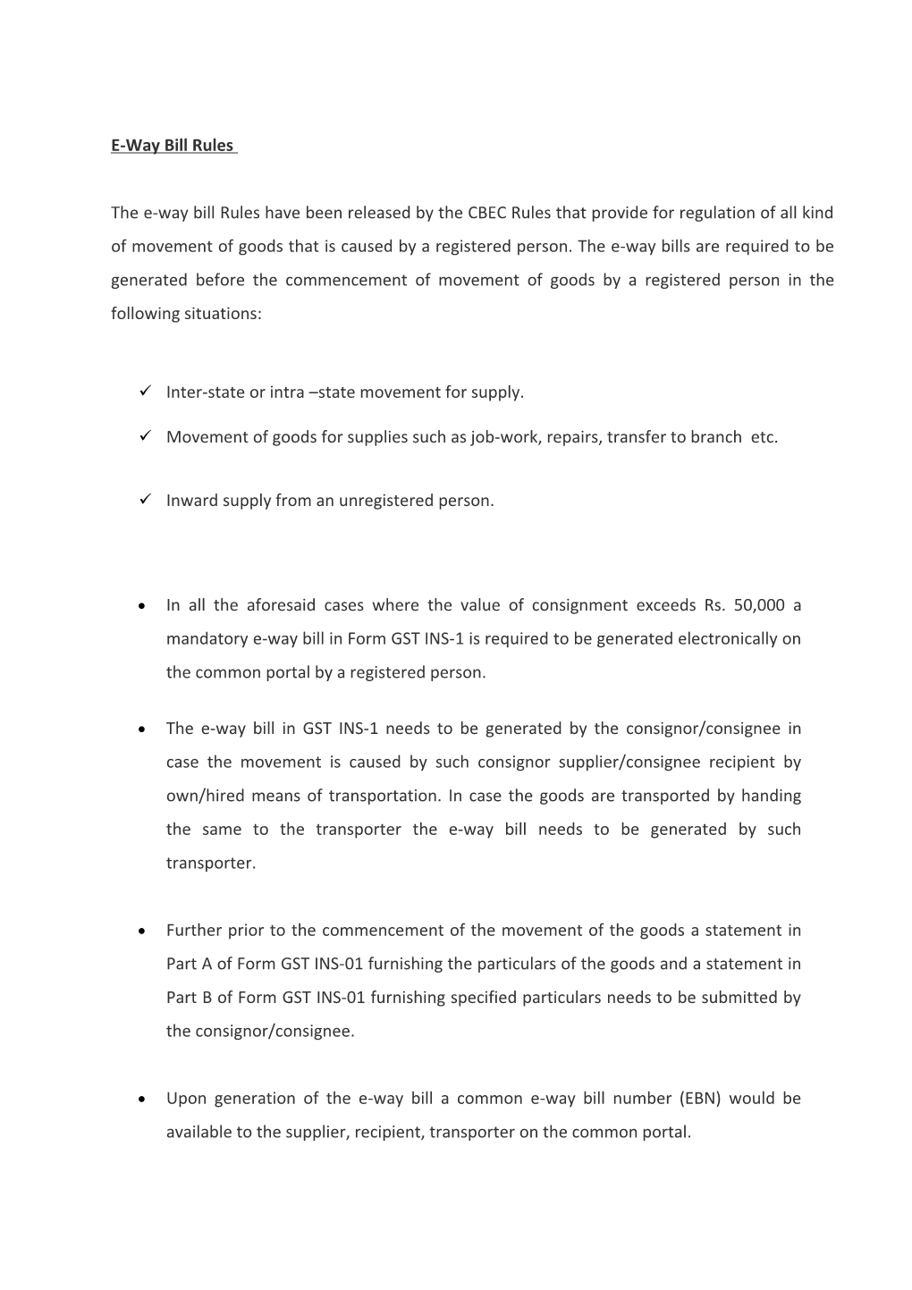 Ü Inter-State Or Intra State Movement for Supply