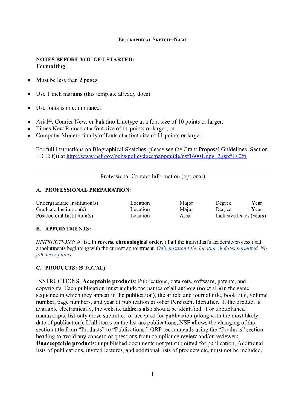 NSF Biosketch Template UG.2015