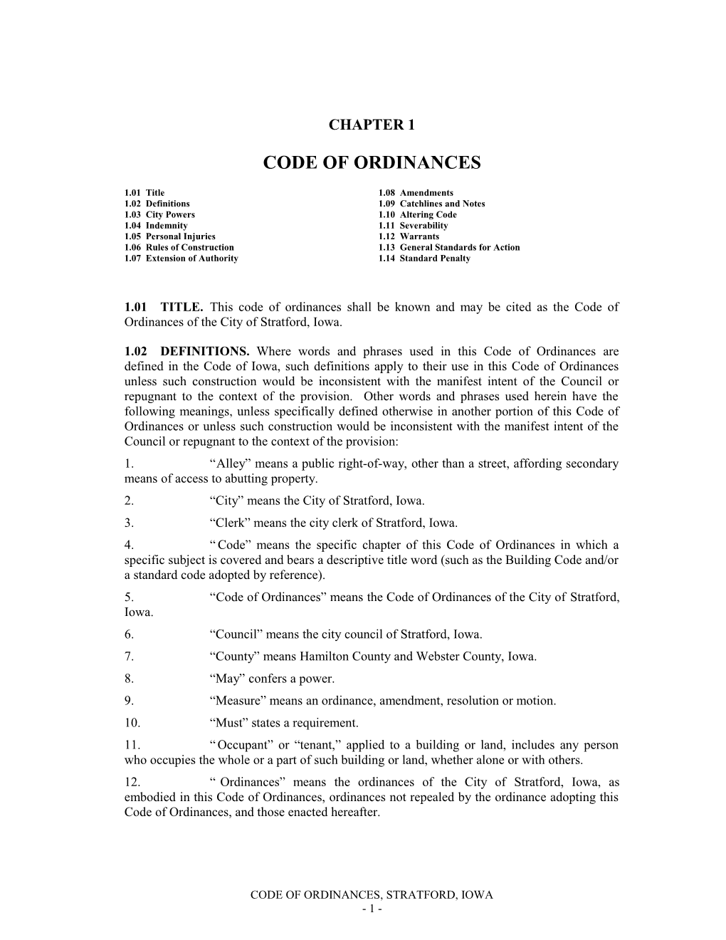 Code of Ordinances s3