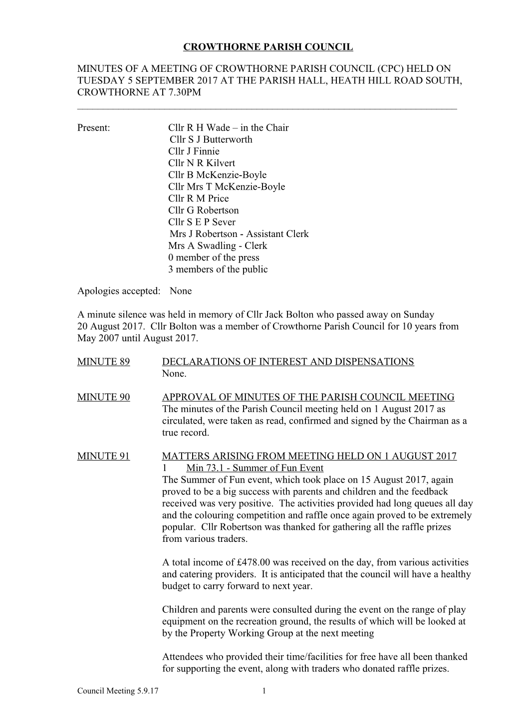 Crowthorne Parish Council s1