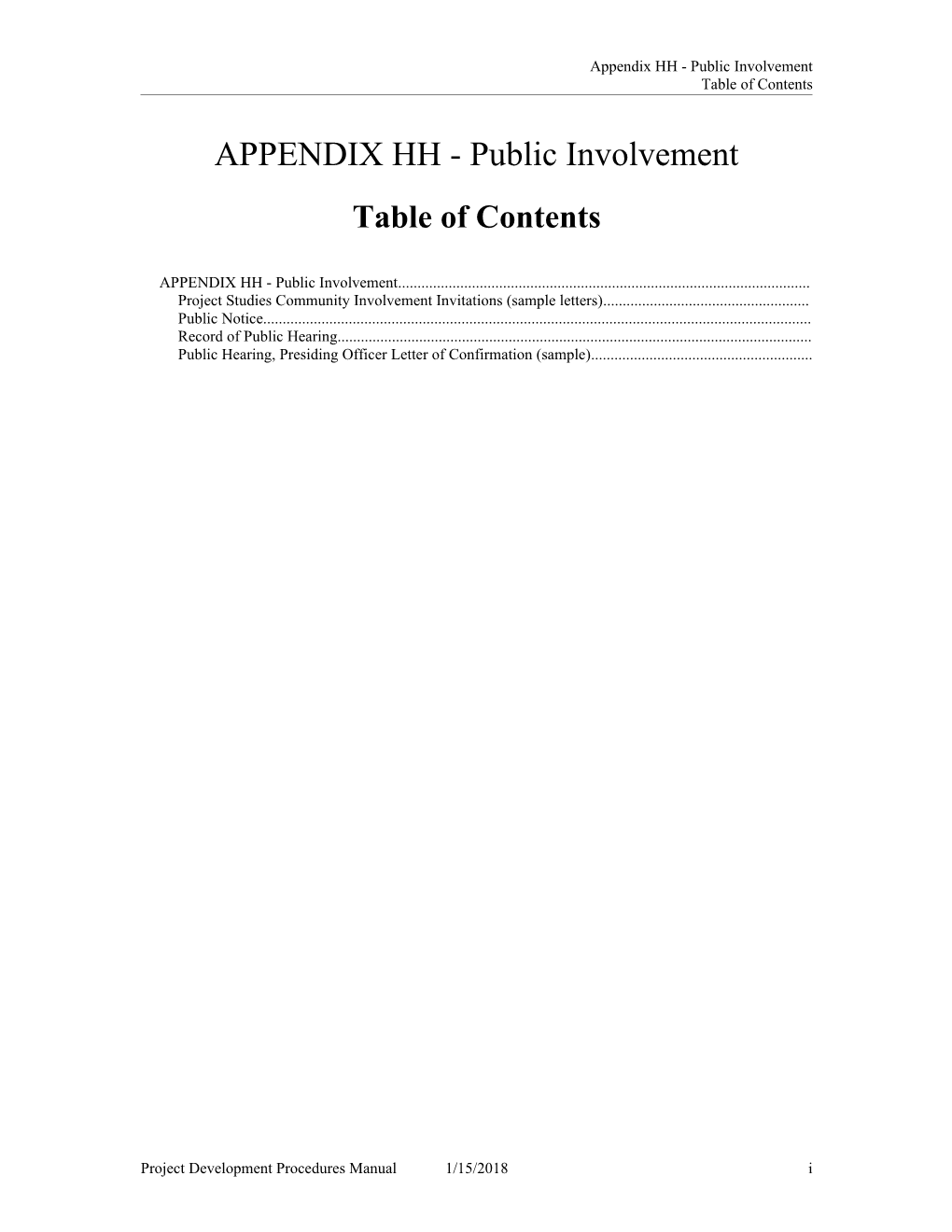 Appendix HH - Public Involvement