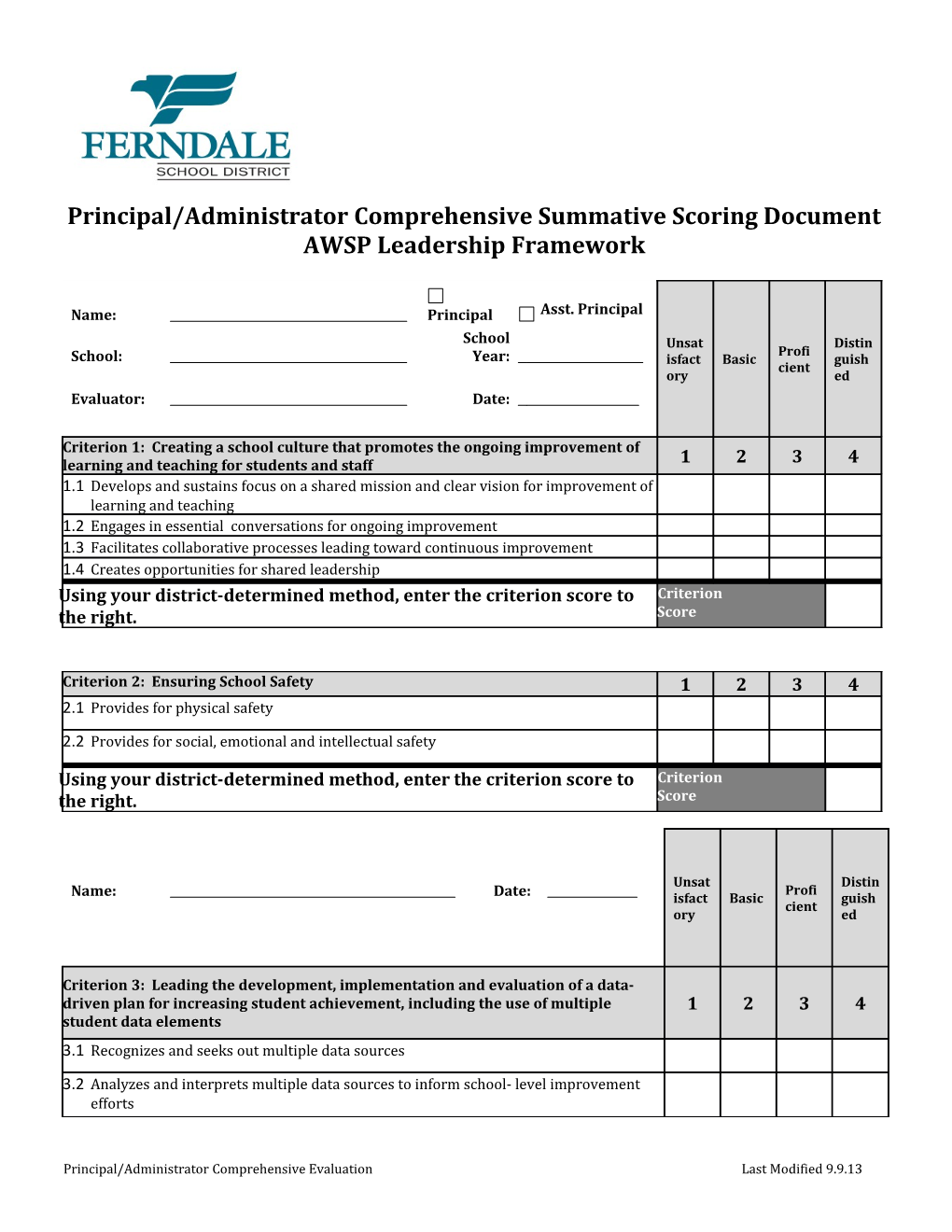 Principal/Administratorcomprehensive Summative Scoring Document