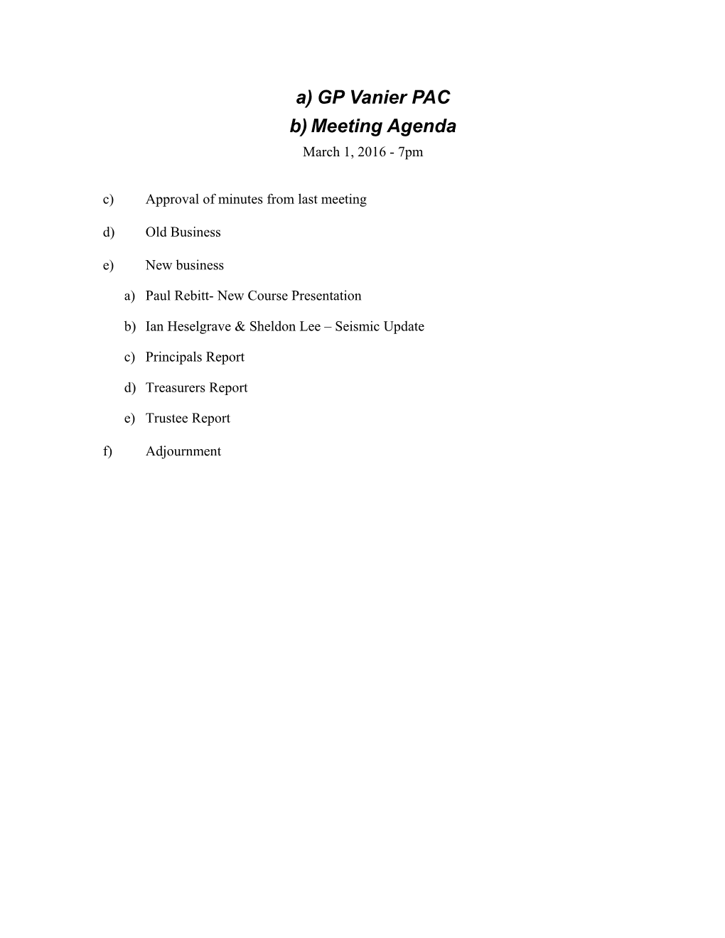 Formal Meeting Agenda s2