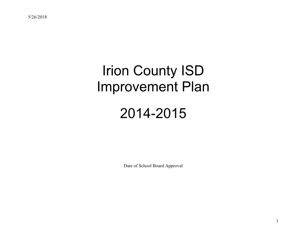 Blank District Improvement Plan