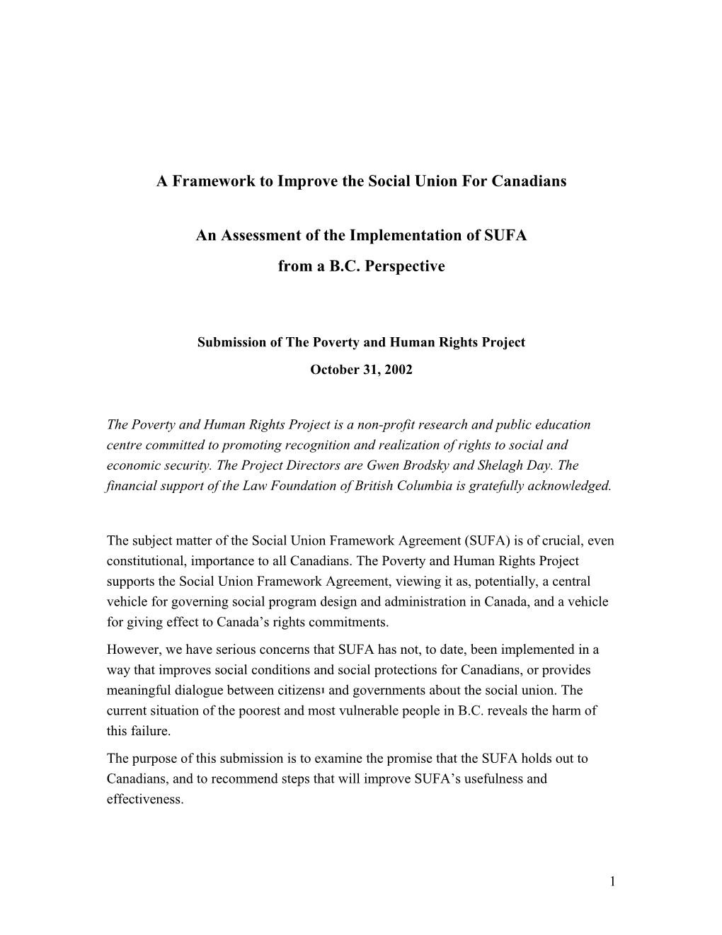 Social Union Framework Agreement