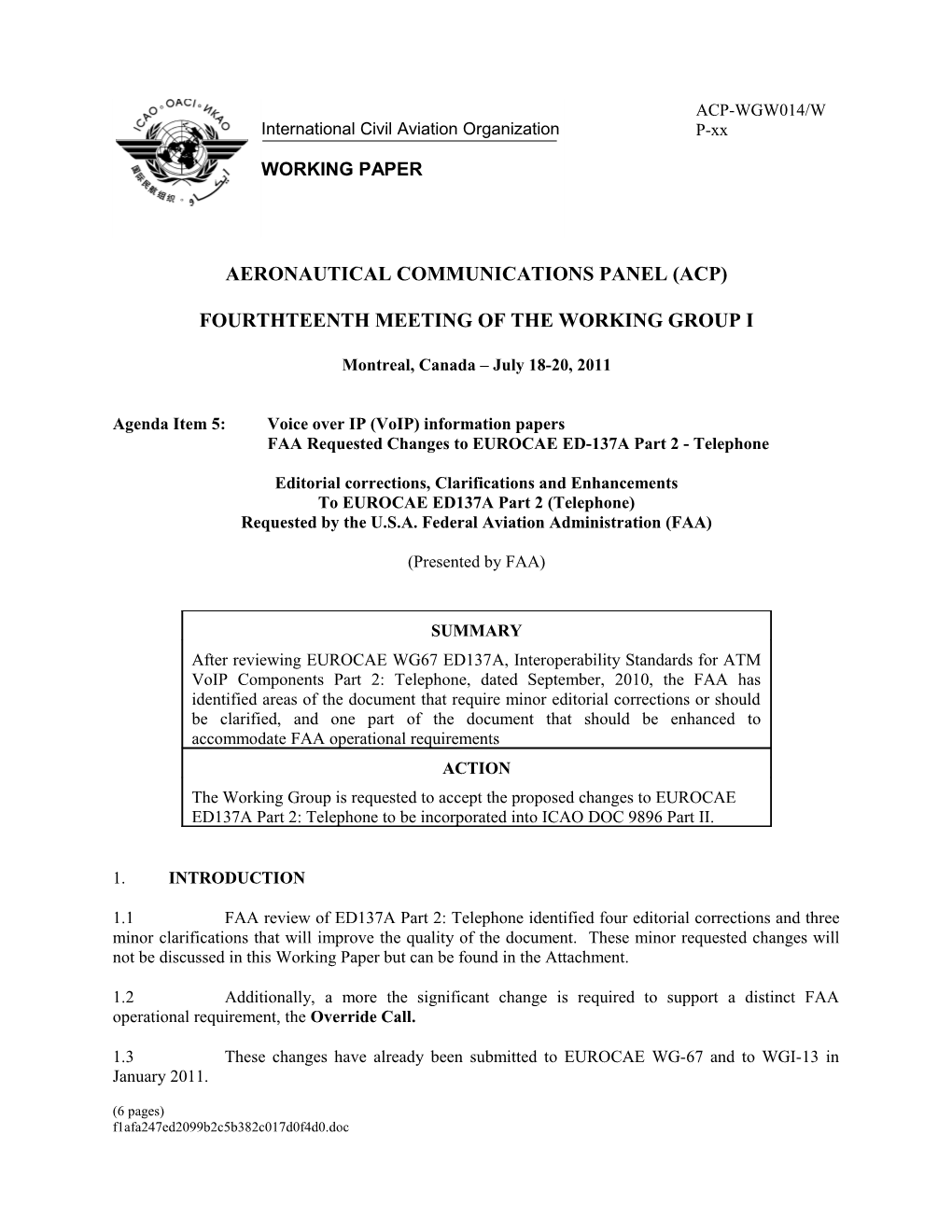 Requested Changes to ED-137 Part 2