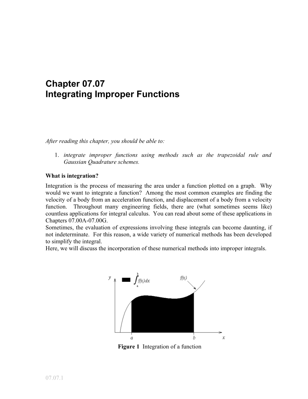 Integrating Improper Functions
