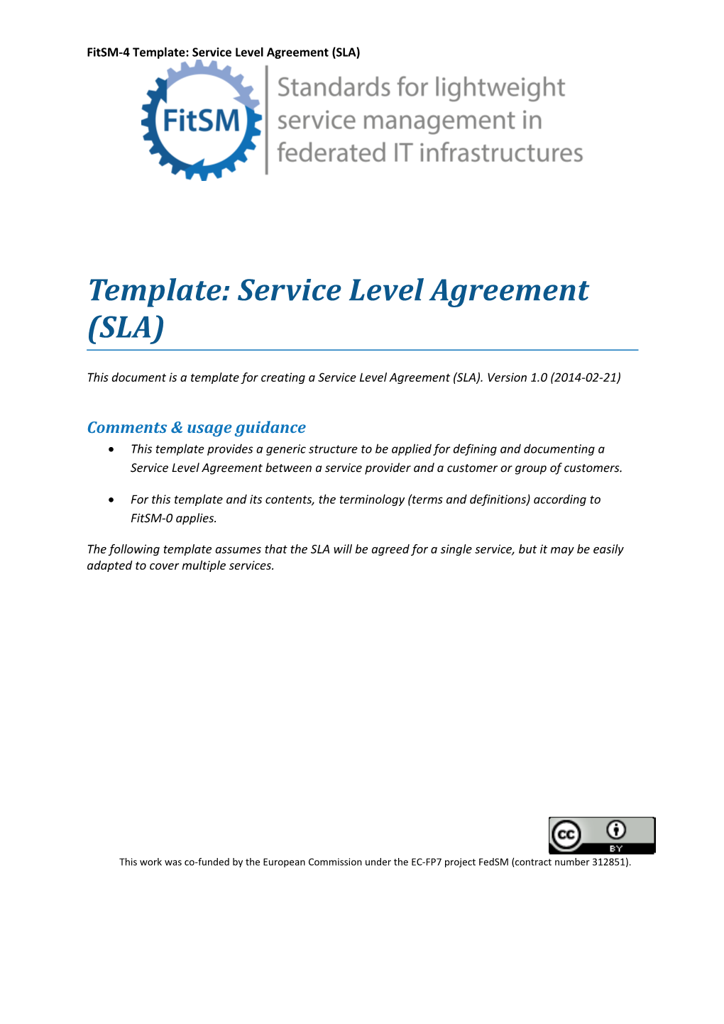 Template: Service Level Agreement (SLA)