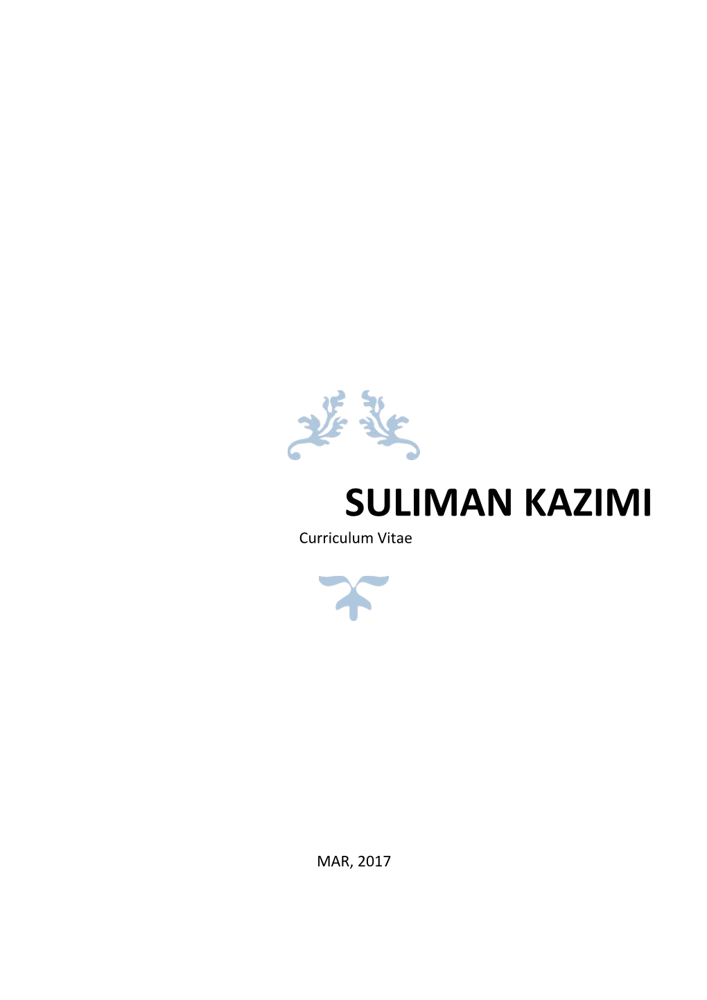 SULIMAN KAZIMI Curriculum Vitae