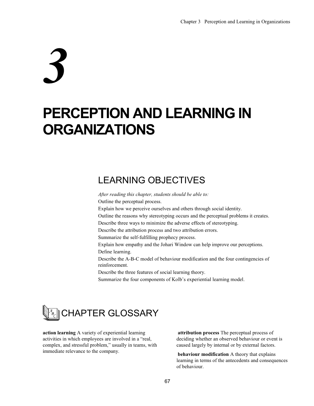 Perception and LEARNING in Organizations