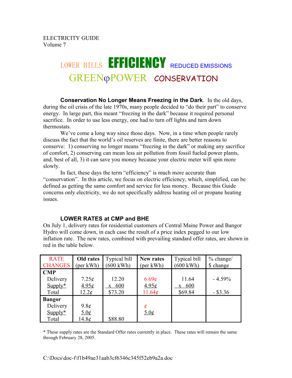Lower Bills Efficiency Reduced Emissions