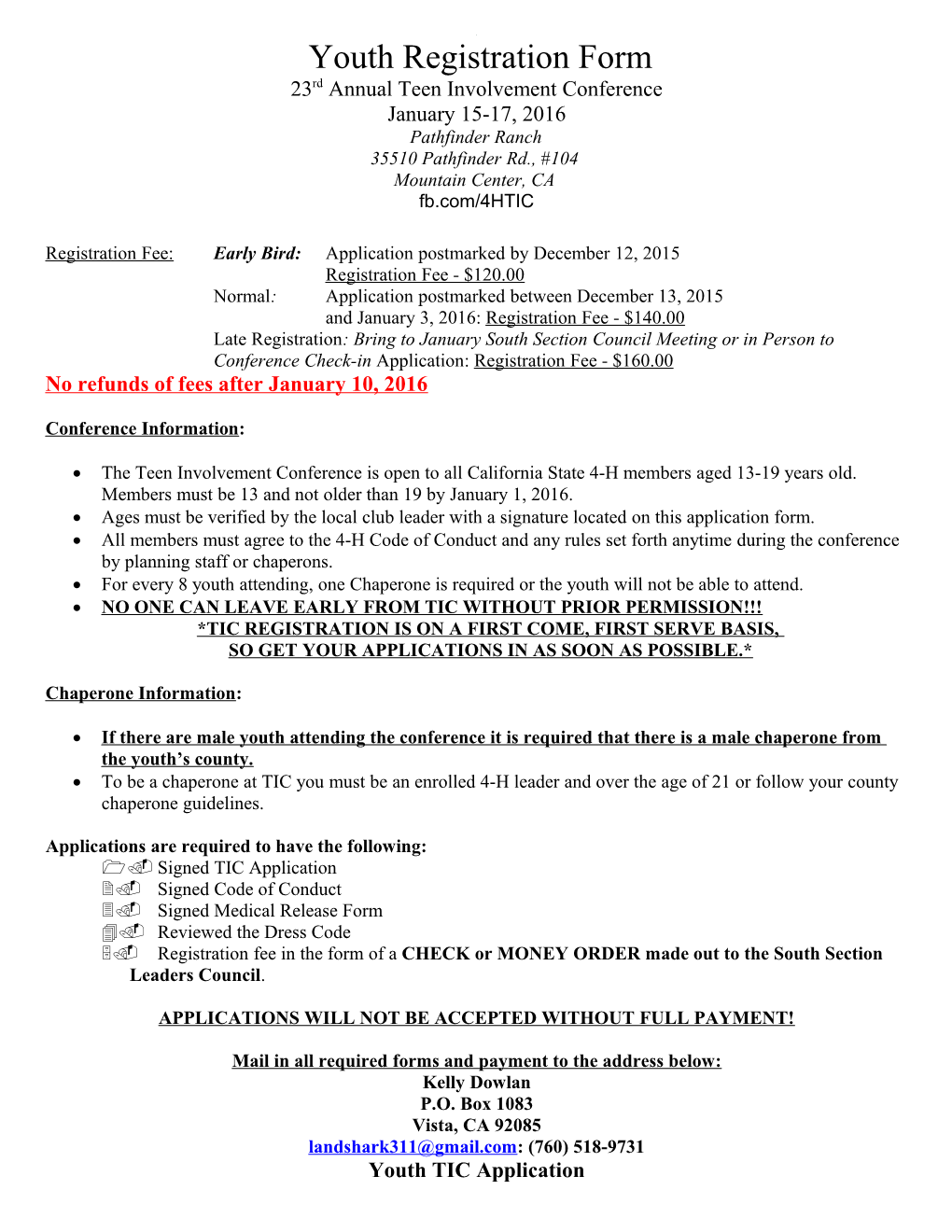 TIC 2006 Registration Form