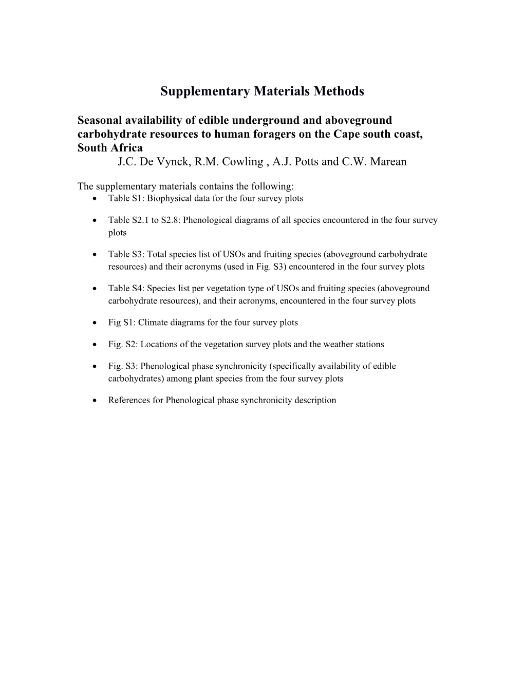Supplementary Materials Methods s1