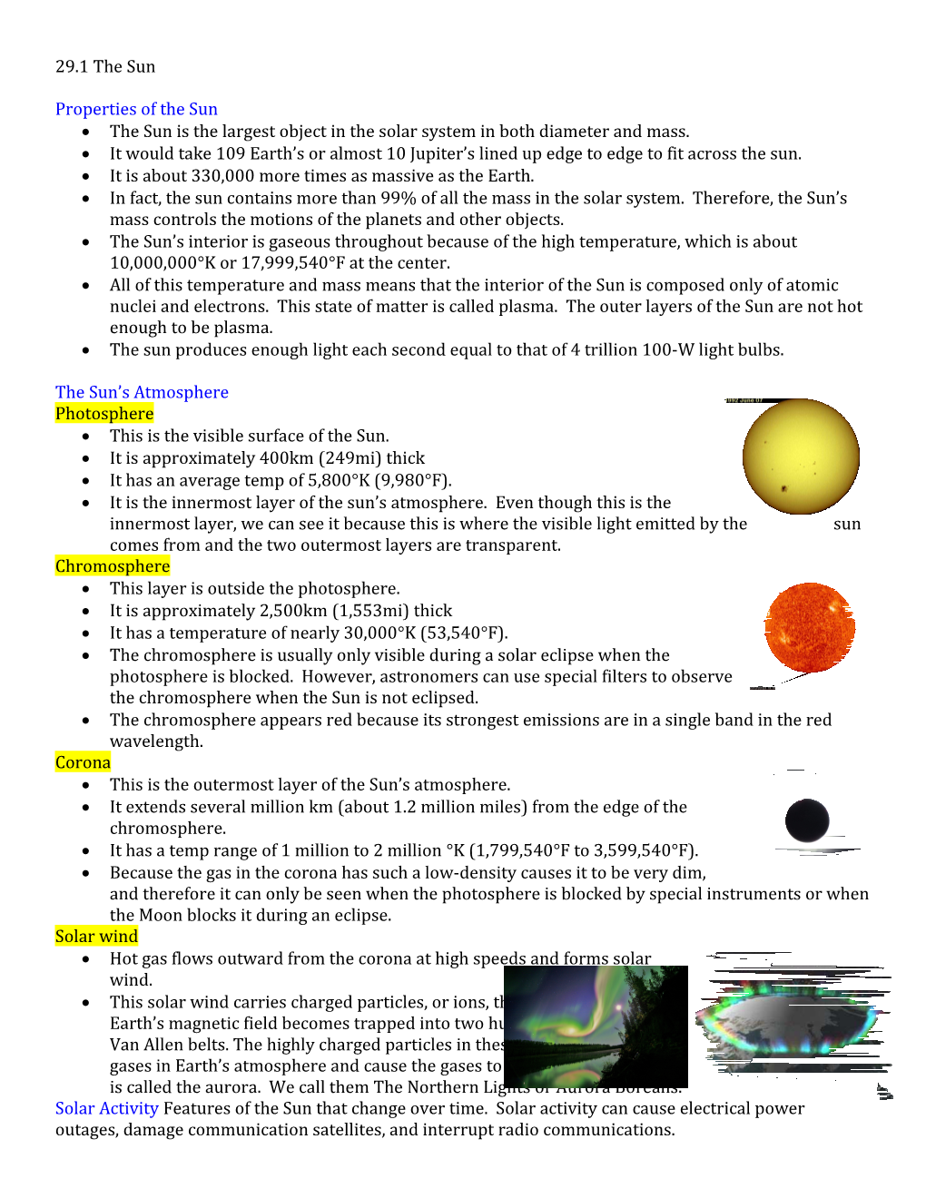Properties of the Sun