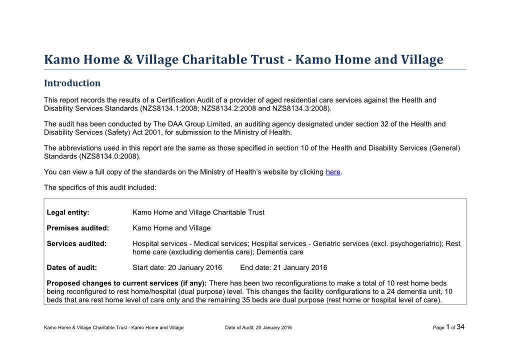 Kamo Home & Village Charitable Trust - Kamo Home and Village