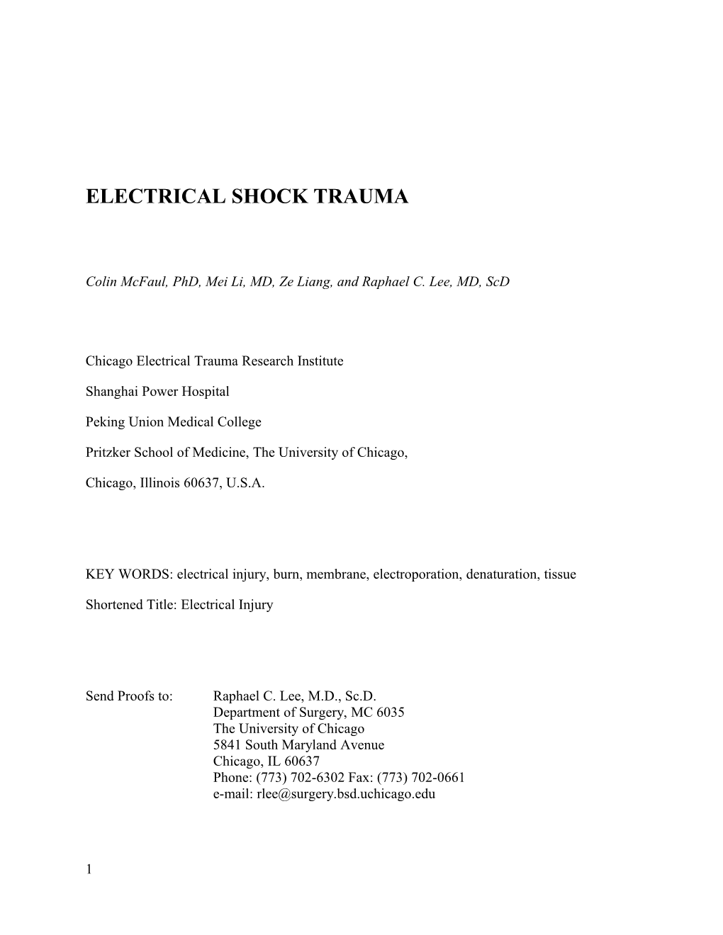 Biophysical Injury Mechanisms