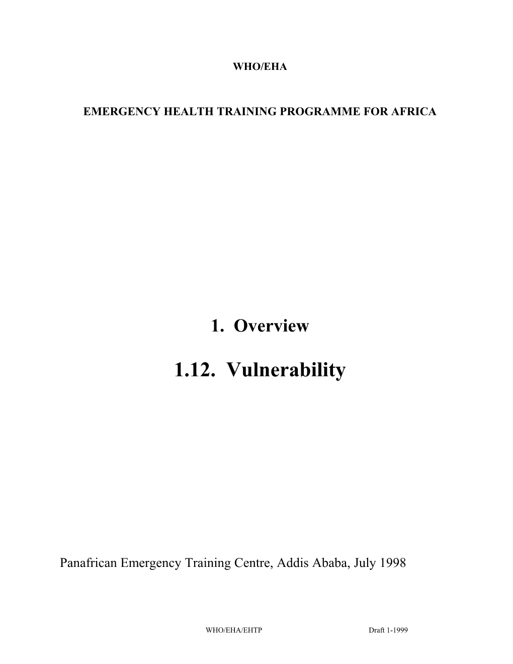 Emergency Health Training Programme for Africa