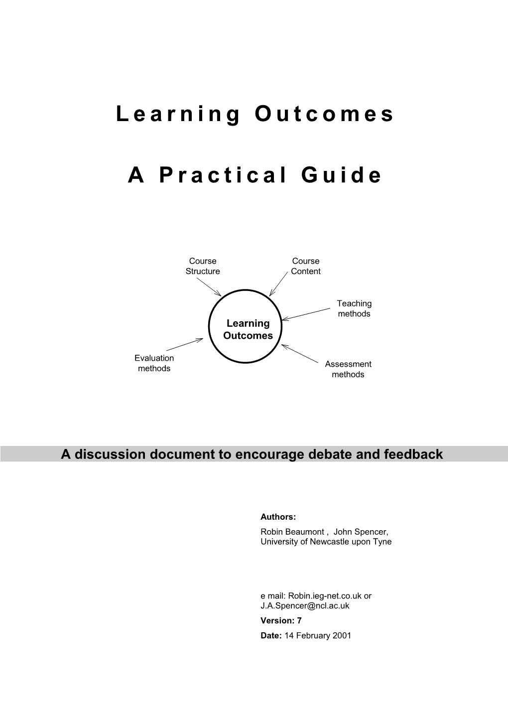 Learning Outcomes - a Practical Guide