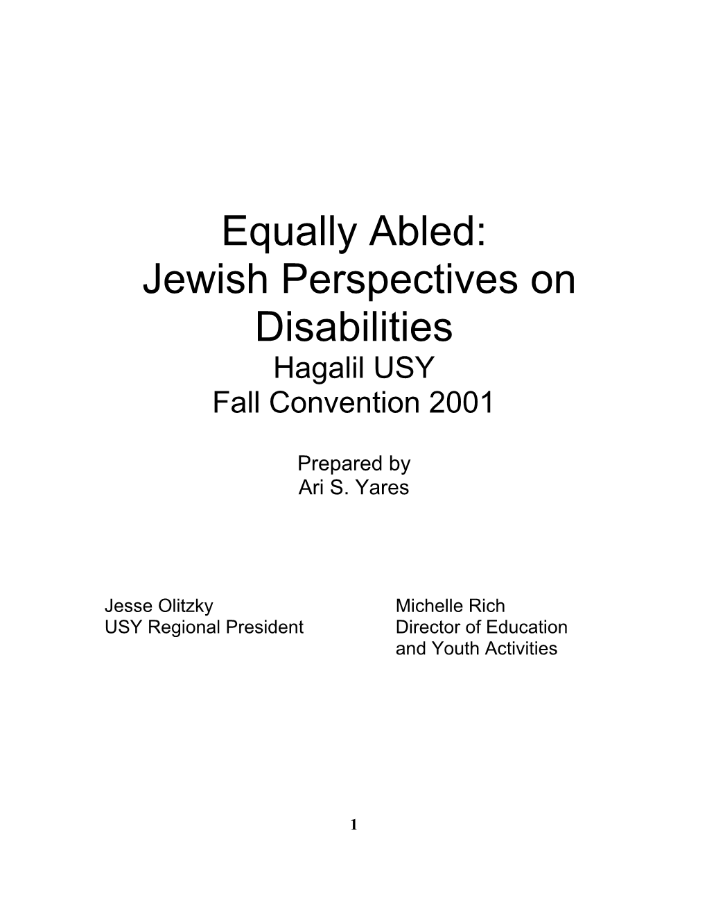 Judaism and Disabilities
