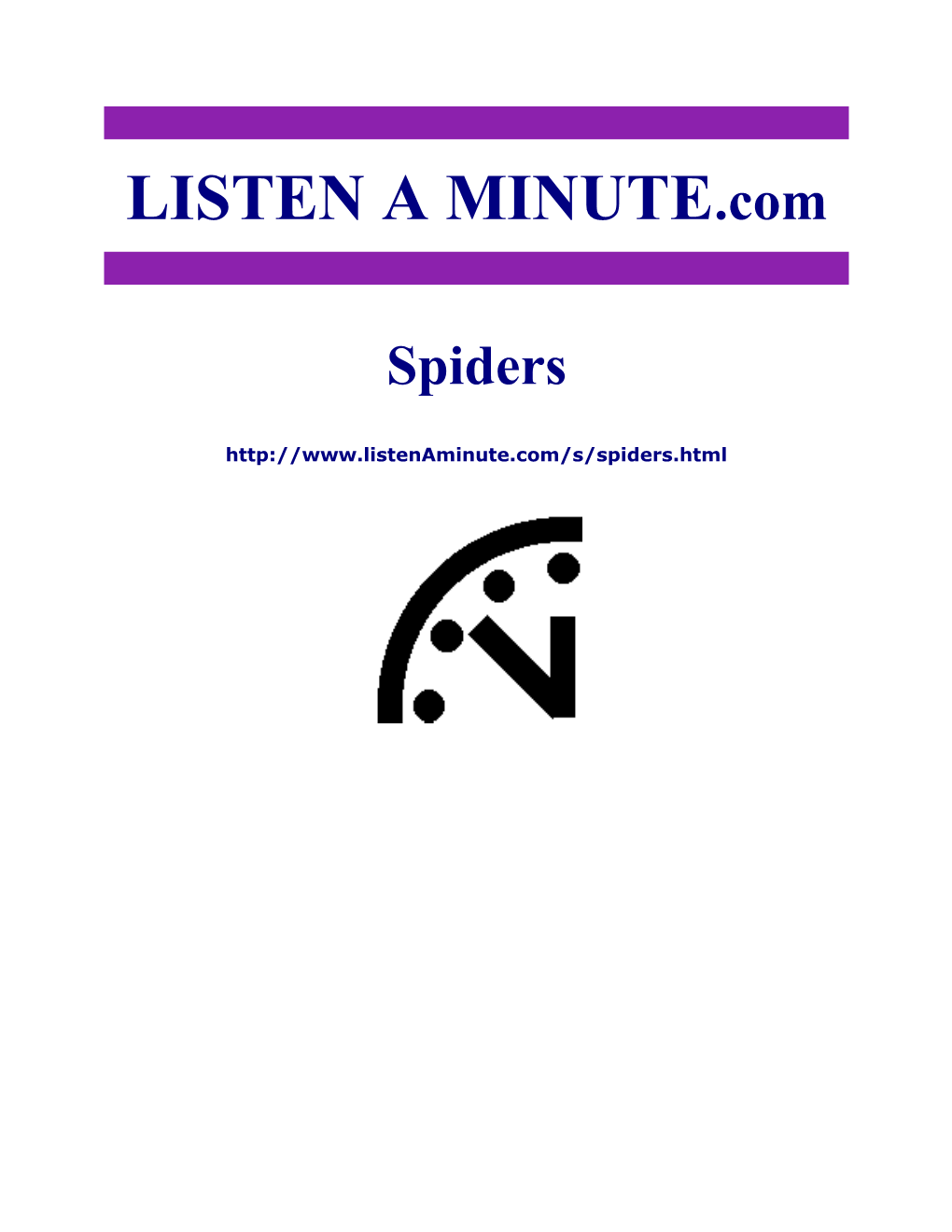 Listen a Minute.Com - ESL Listening - Spiders