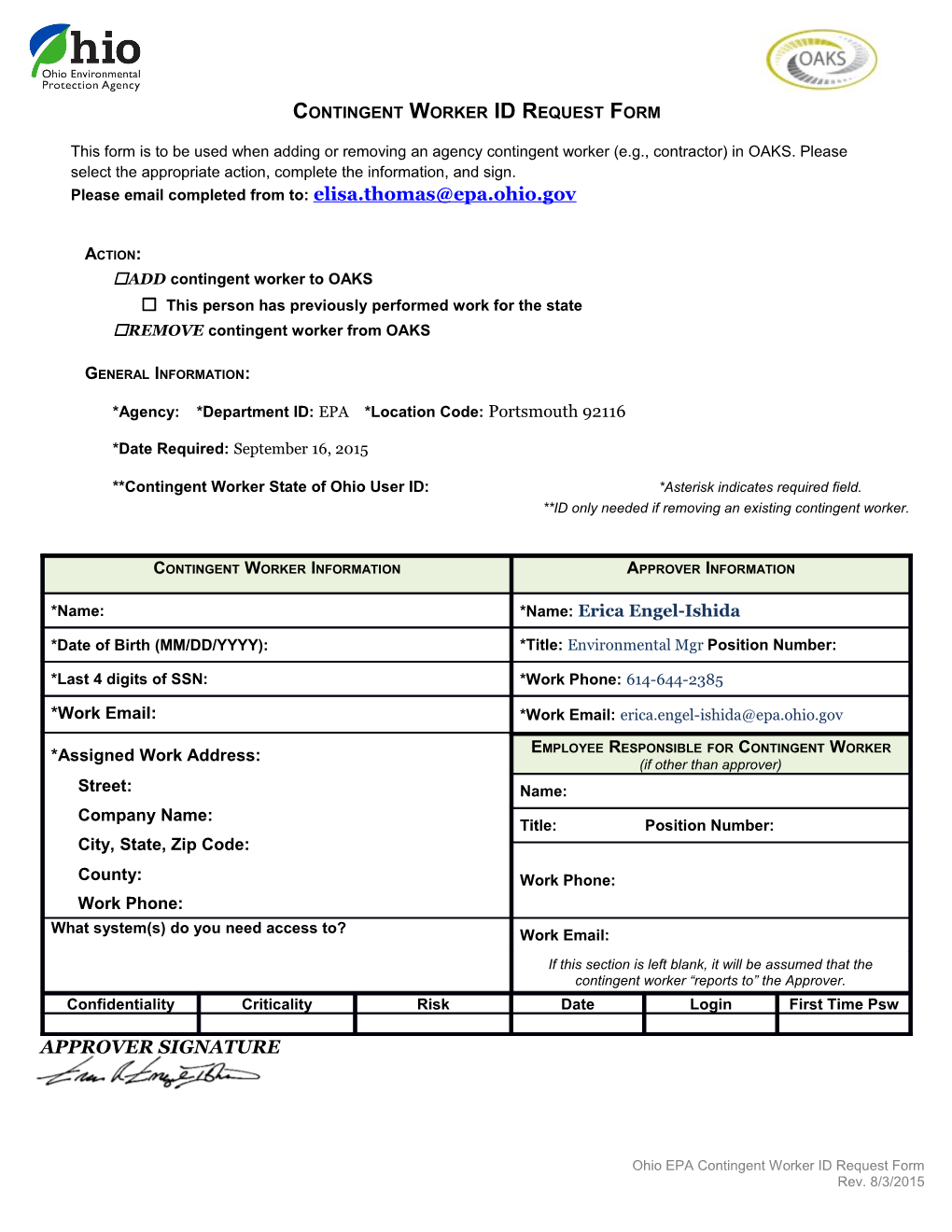 Contingent Worker ID Request Form