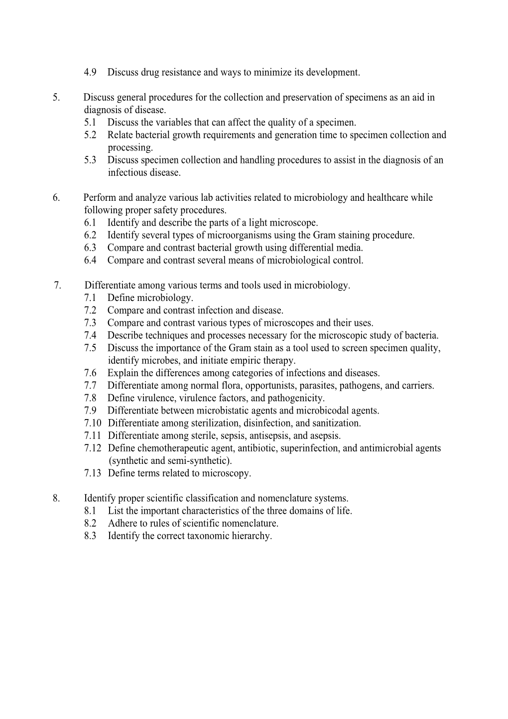 Core Course Performance Objectives s3