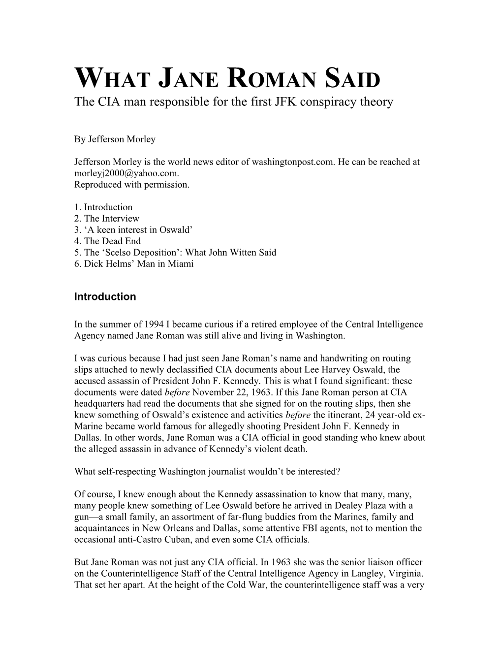 What Jane Roman Said