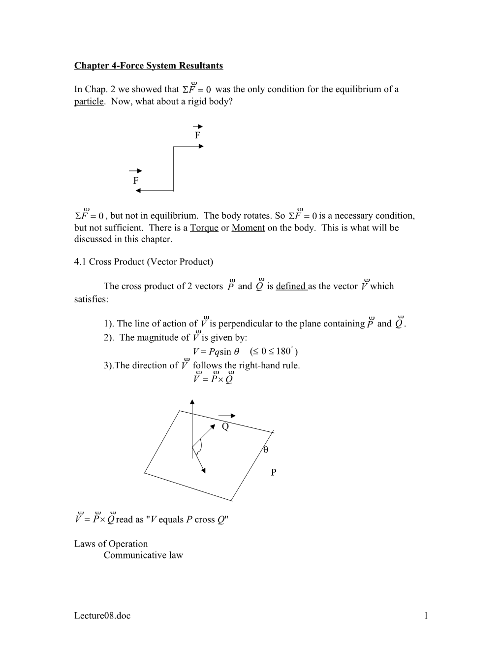 Chapter 4-Force System Resultants